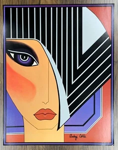 Audrey Cohle Art Deco Print Women Face - Picture 1 of 2