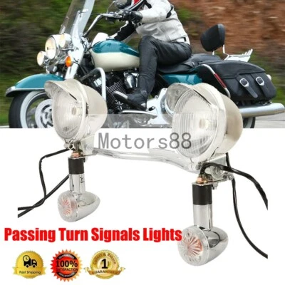 Passing Turn Signal Spot Light Bar For Honda Shadow ACE Aero VT 750 1100 VLX 600 - Image 1 of 4
