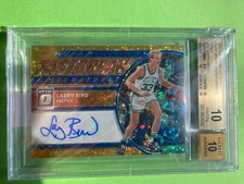 2017-18 Donruss Optic Fast Break Signatures GOLD #10 Larry Bird Auto BGS 10