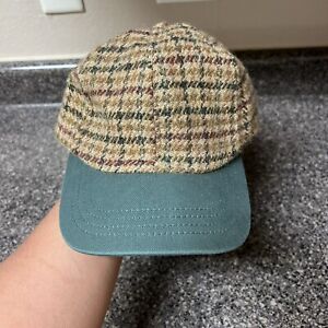 Vintage Polo Ralph Lauren Wool Huntsman Cap Hat Adjustable Tweed Houndstooth USA