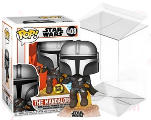 Star Wars Funko POP 408 Mandalorian Flying Blaster Glow in the Dark PROTECTOR - Picture 1 of 12