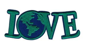 Parche accesorio decorativo Love verde y azul para planchar - Imagen 1 de 1