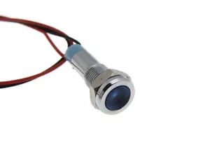 Indicador de señal LED metálico 24VDC M6 cable impermeable - azul - Imagen 1 de 1