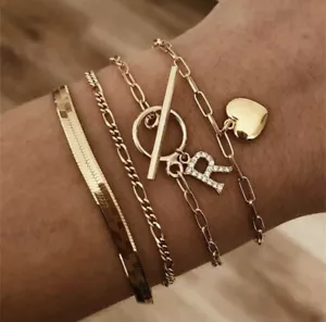 Para mujeres Moda Joyería Oro Bohemio Múltiples Capas Pulsera Corazón 1-83 - Imagen 1 de 1