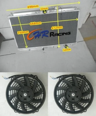 Aluminum Radiator+FANS For HONDA Prelude 2.2L 1997-2001&ACCORD CD 1993-1997 MT - image 1 of 4