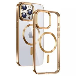 Custodia magnetica antigiallita antiurto morbida trasparente per iPhone 15 16 ProMax - Foto 1 di 21