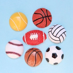 10pcs Sport Ball Slime Beads Flatback Resin Charms for Scrapbooking Craft DIY - Picture 1 of 12