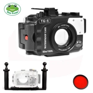 Seafrogs 60M/195ft Underwater Waterproof Diving Case For Olympus TG6 + Tray - Picture 1 of 9