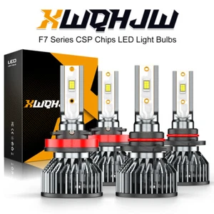 XWQHJW H11 9005 LED Headlight Bulbs Combo High Low Beam Super Bright w/ Wire 4x - Picture 1 of 8