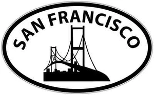 San Francisco California City USA Oval Car Bumper Window Sticker Decal 6"X4" - Picture 1 of 1