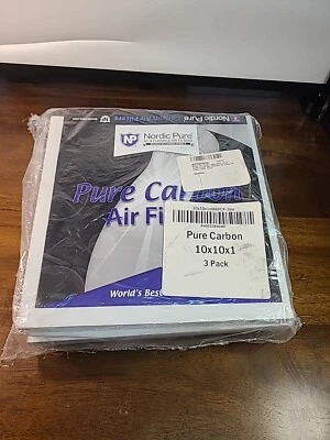 New NORDIC PURE AC & Furnace Air Filters, 3-Pack, MERV 8, 10x10x1 Pure Carbon - Image 1 of 4