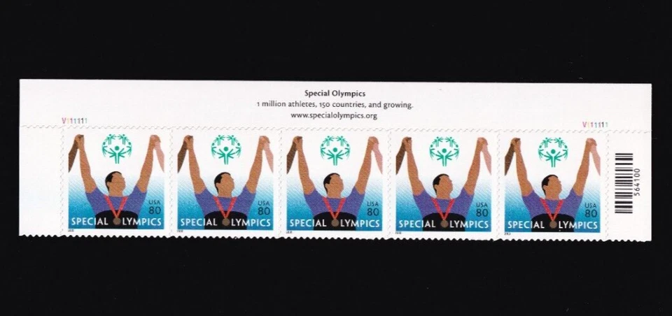 Scott #3771 Special Olympics Title Strip (Block) of 5 Stamps - MNH - Image 1 of 1