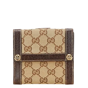 GUCCI GG canvas Bifold Wallet 154117 Women 【Used】 - Picture 1 of 10