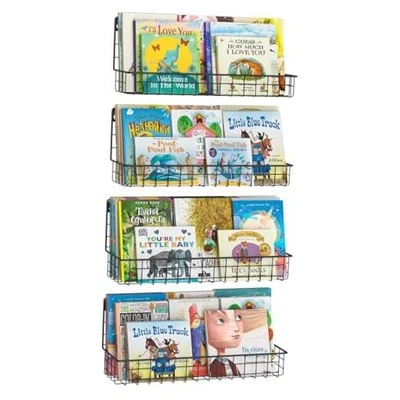 Estantería para niños de metal montada en la pared, estanterías flotantes para guardería infantil  Foto 1 de 4