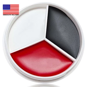 Weiß Rot Schwarz Halloween Gesichtsfarbe Make-up Kit, Professioneller Clown Joker Creme - Bild 1 von 7