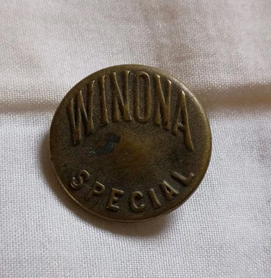 Antique Winona Special Metal Work Clothes Button. - Image 1 of 4