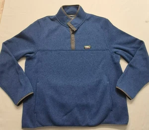 LL Bean Ligeramente Ajustada Para Hombres Azul 1/4 Botón a Presión Polar Pullover Sudadera XL - Imagen 1 de 13
