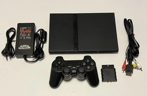 Sony PlayStation 2 Slim Console SCPH-79001- Black Wireless Controller Tested - Picture 1 of 11