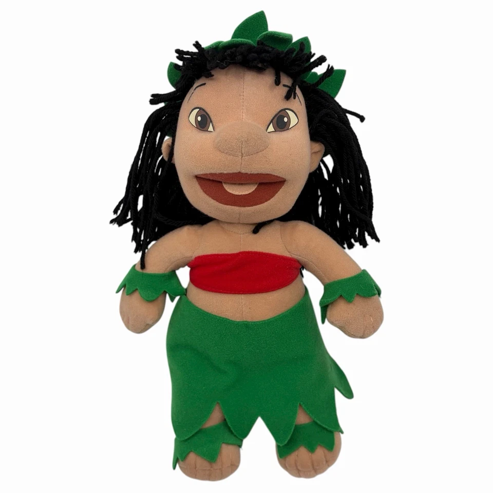 Disney Lilo & Stitch Hulu Niña Lilo 12” Peluche Hawaii Luau Hierba Falda Aplausos Foto 1 de 4