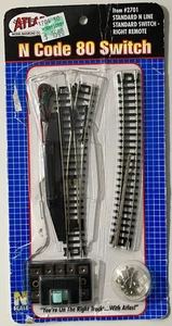 Atlas N Scale Code 80 Nickel Silver RH Remote Turnout #2701 - Picture 1 of 2