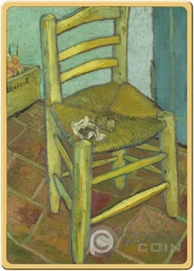 CHAIR Vincent Masterpieces Van Gogh 1/500 Oz Moneta Oro 1$ Tokelau 2022 - Imagen 1 de 3