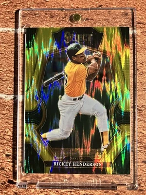 2023 Panini Select-Premier Level Gold Flash Prizm (02/10)-Rickey Henderson #103 - Image 1 of 4