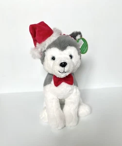 Fao Schwarz Husky With Santa Hat 12" Stuffed Animal Plush New With Tags!! - Picture 1 of 2