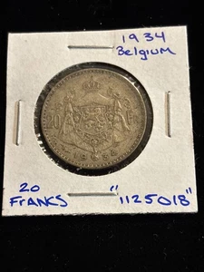 Belgien 1934 20 Francs Silber zirkuliert "1125018"  - Bild 1 von 24