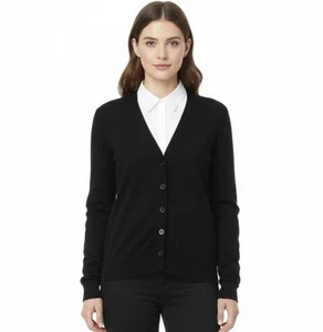 Lauren Ralph Lauren Kaschmir Seide Strickjacke Pullover Damen M Schwarz Preppy Luxus - Bild 1 von 7