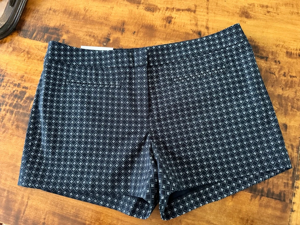 Pantalones Cortos Dalia Collection City Fit - Talla 8 Azul Patrón Tiro Bajo Corte Ajustado Cadera Nuevos con Etiquetas Foto 1 de 4