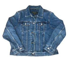 Eddie Bauer Vintage Y2K Medium Wash Cotton Denim Jacket Size Medium Women’s - Picture 1 of 5