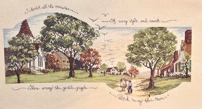 Kit de punto de cruz contado Elsa Williams My Home Town 20" x 10" 02109 sellado Foto 1 de 4