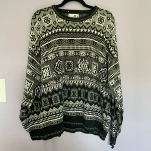 Florence Tricot Made in Italy Opa Rundhalspullover Vintage schwarz-weiß - Bild 1 von 13