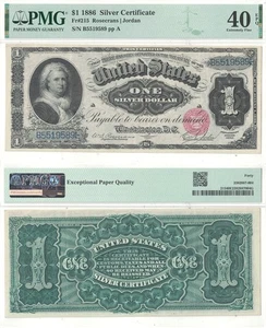 1886 $1 Silver Certificate Fr-215 PMG XF-40 EPQ - Picture 1 of 3
