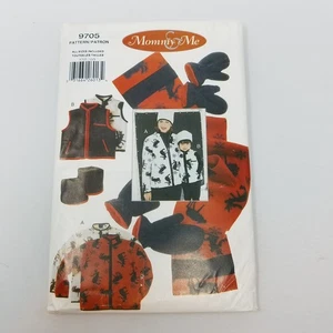 Mommy & Me 9705 Fleece Jacket Hat Mittens Sewing Pattern Womens Children XS-L - Picture 1 of 4