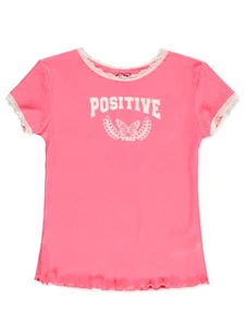 Pink Velvet Girls' Ribbed Daisy T-Shirt Color: blue Size: 10 - 12 - Picture 1 of 9