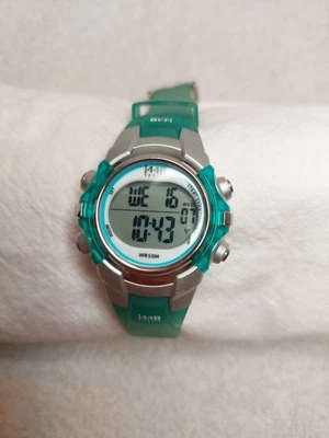 Women's TIMEX 1440 Sports Watch Teal/Silver Tone Digital LCD Indiglo T5K460 - Image 1 of 4