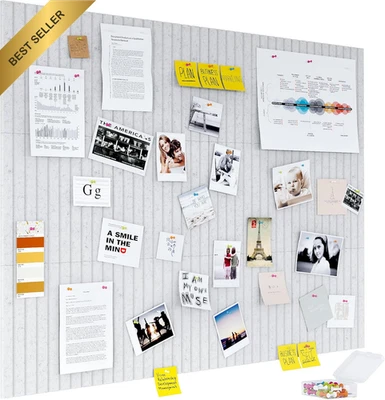 Felt Bulletin Board 48x36 Inch Large Cork Wall Tiles 12 Pack Push Pin Panels Lig - image 1 of 4