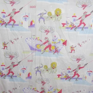 Vintage 80's Lazer Tag Twin Flat Bedsheet w/ Standard Pillowcase - Picture 1 of 23