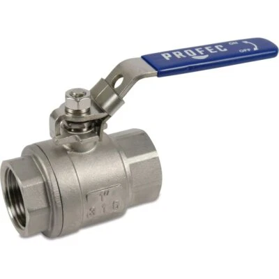Profec Two-Piece Ball Valve, Water Shut-Off Valve - Stainless Steel 316, 3/4" - Image 1 of 2