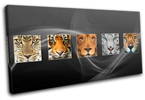 Tigre León Guepardo Animales LONA ARTE DE PARED Impresión de imagen VA - Imagen 1 de 1