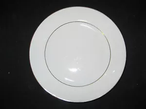 8 Inch Epiag China White Salad Plate w/Gold Rim made in Czechoslovakia - Picture 1 of 2