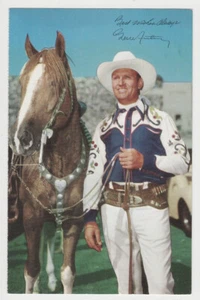 Gene Autry & Champion early 1950s Movie Candid Color Card US issue Postcard - Picture 1 of 2