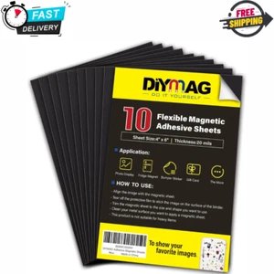 Magnetic Adhesive Sheets, |4" x 6"|, 10 Pack Cuttable, Flexible magnet sheets - Picture 1 of 8