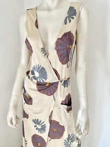 Philosophy Di Alberta Ferretti Floral Wrap Dress Stretch Ryon AU10/12-IT46 Italy - Picture 1 of 16