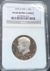 1979-S 50C Kennedy Half Dollar (Type 1) NGC PF 69 Ultra Cameo - Picture 1 of 2