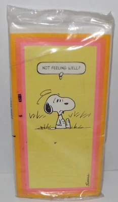 Vtg Hallmark Snoopy “Not Feeling Well?” Greeting Card New Old Stock Package Of 6 - Image 1 of 4