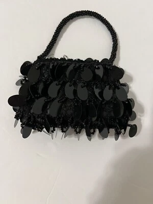 Черный со стразами вязаный блестками монета сумочки - Изображение 1 из 4