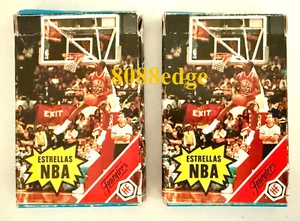 (2) 1988 FOURNIER NBA ESTRELLAS TRADING CARD EMPTY BOX: MICHAEL JORDAN "READ" - Picture 1 of 6