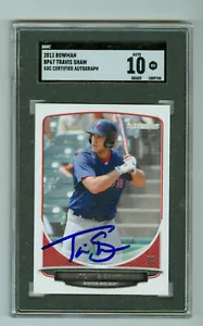 Travis Shaw Autographed 2013 Bowman Card #BP67 Red Sox SGC Authentic Auto 10 - Picture 1 of 2